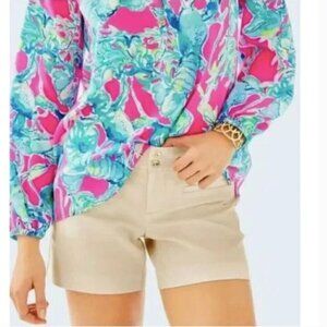 NEW NWT $88 LILLY PULITZER‎ Lowrise SHORTS Palm Beach Sandstone